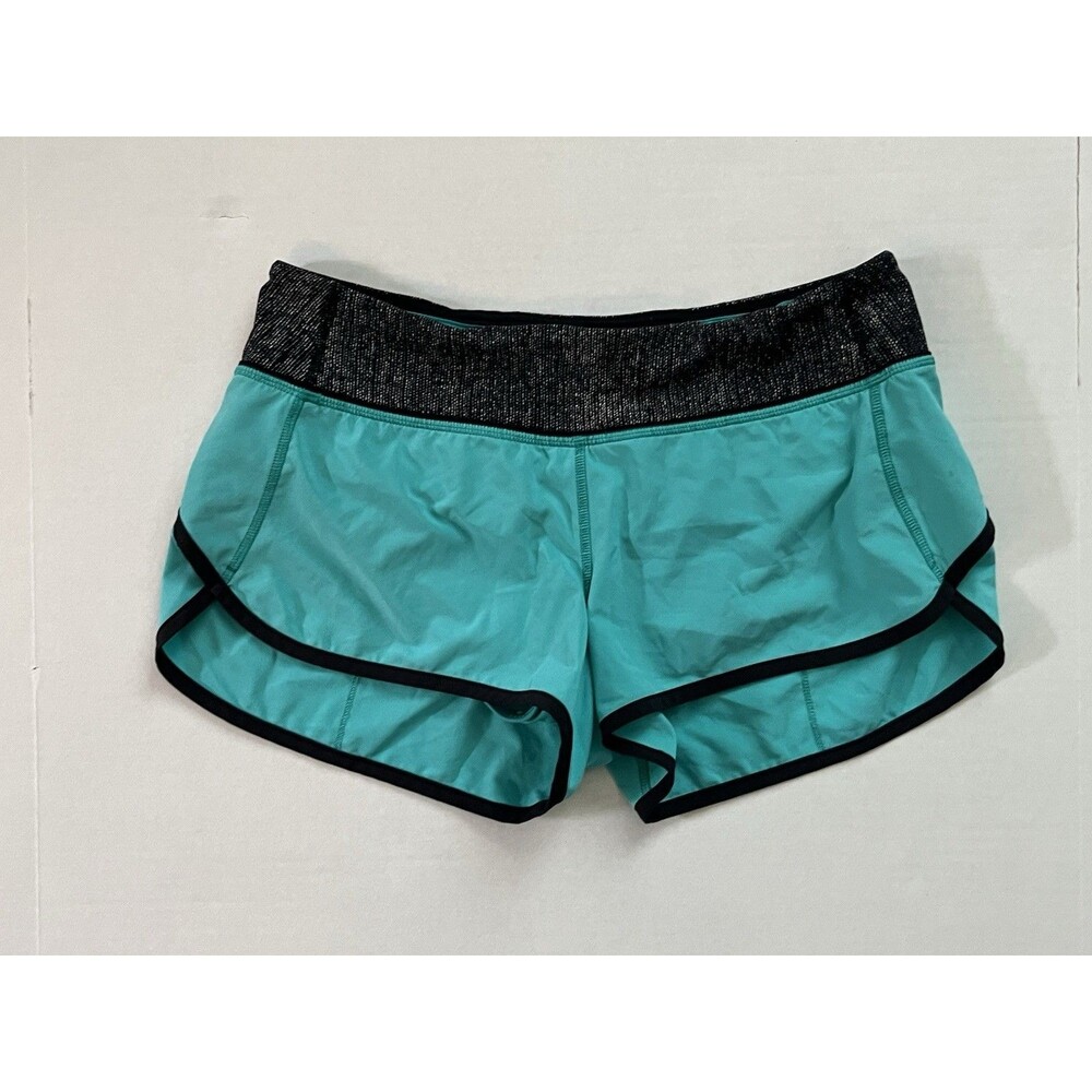 Lululemon Women’s Run Speed Shorts Teal Running Lined Hotty Hot Pocket Size 6